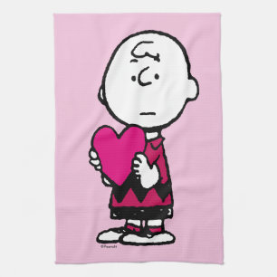 Erdnüsse Valentinstag Herz Charlie Brown Geschirrtuch