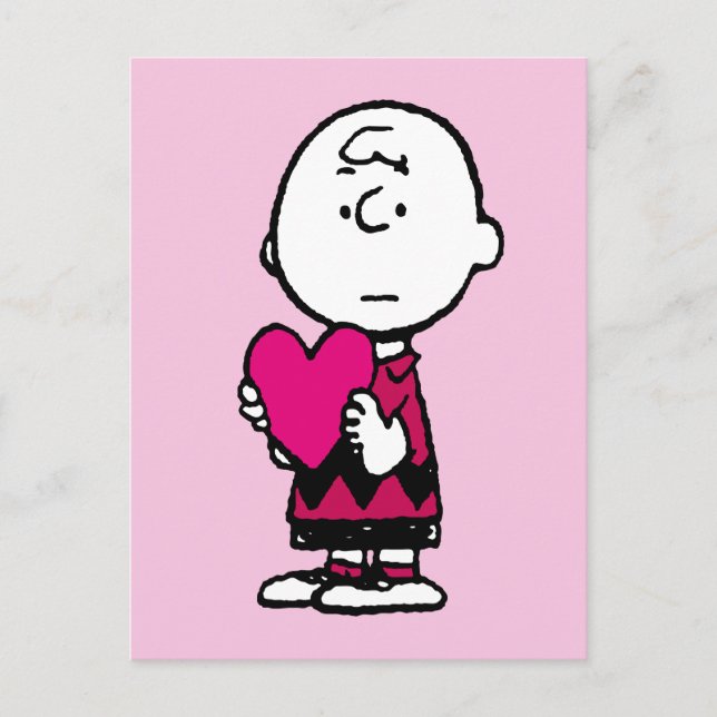 Erdnüsse | Valentinstag | Herz Charlie Brown Postkarte (Vorderseite)