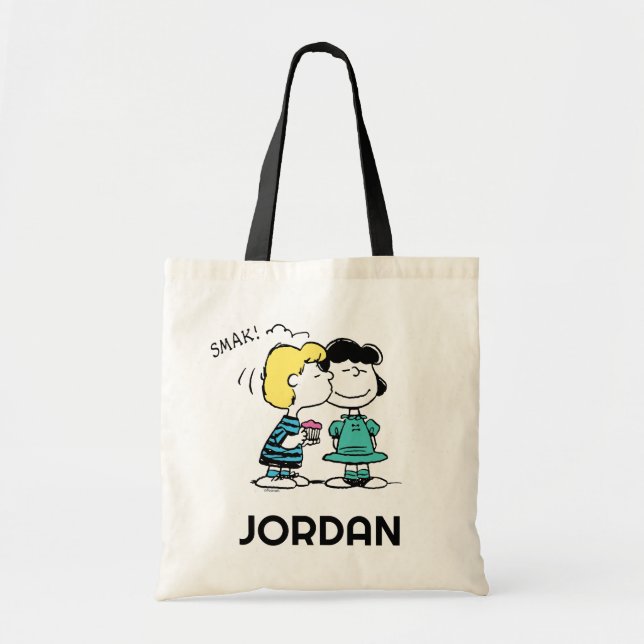 Erdnüsse | Valentinstag | Lucy & Schroeder Kiss Tragetasche (Vorne)