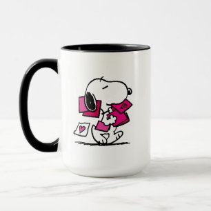 Erdnüsse   Valentinstag   Snoopie mit Valentinen Tasse