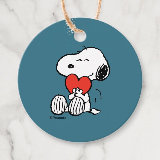 Erdnüsse | Valentinstag | Snoopy Heart Hug Geschenkanhänger (Vorderseite)