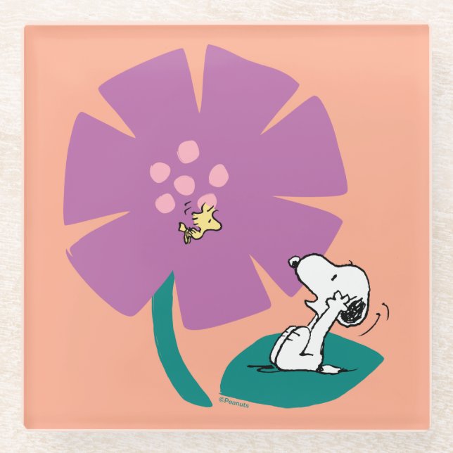 Erdnüsse | Veranschaulichung der Lila Blume der Na Glasuntersetzer (Vorderseite)