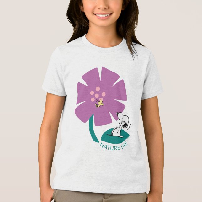 Erdnüsse | Veranschaulichung der Lila Blume der Na Tri-Blend Shirt (Vorderseite)