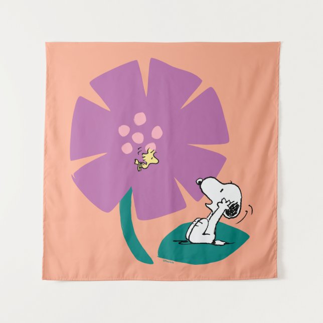 Erdnüsse | Veranschaulichung der Lila Blume der Na Wandteppich (Vorderseite)