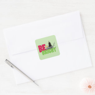 Erdnüsse Weihnachten aus Holz ist hell Quadratischer Aufkleber