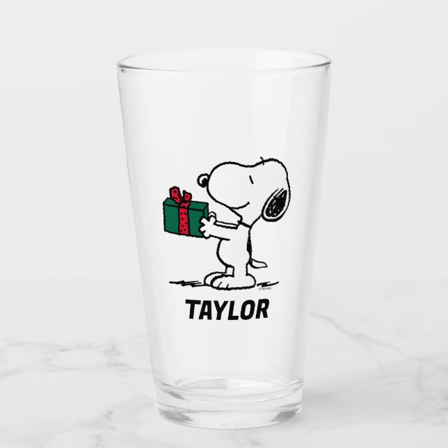 Erdnüsse | Weihnachten | Name hinzufügen Glas (Vorderseite)