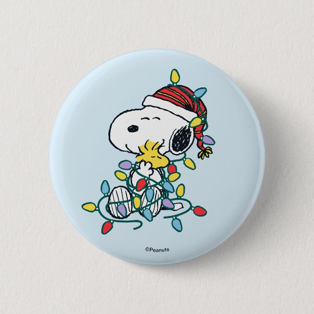 Erdnüsse | Weihnachts-Liebe und Lichter Button (Vorderseite)