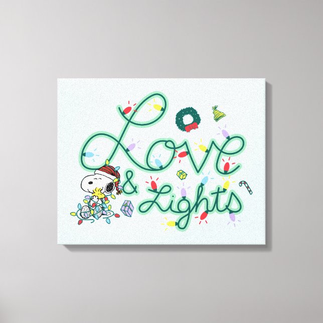 Erdnüsse | Weihnachts-Liebe und Lichter Leinwanddruck (Vorderseite)