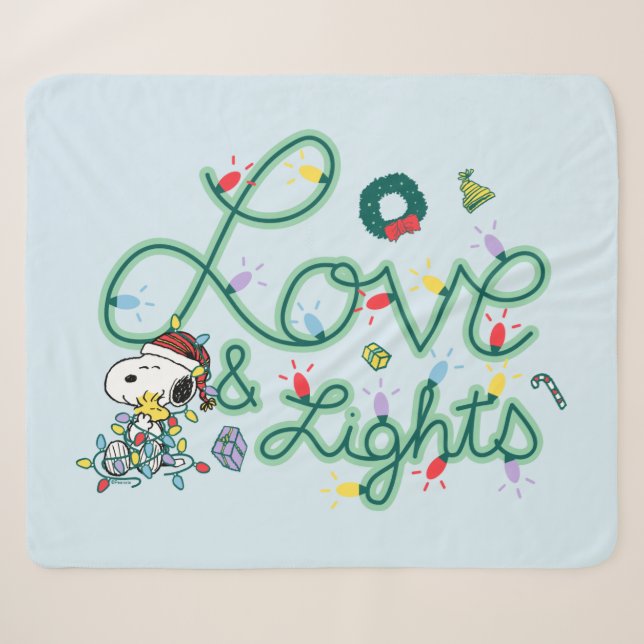 Erdnüsse | Weihnachts-Liebe und Lichter Sherpadecke (Vorderseite (Horizontal))