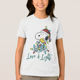 Erdnüsse   Weihnachts-Liebe und Lichter Tri-Blend Shirt