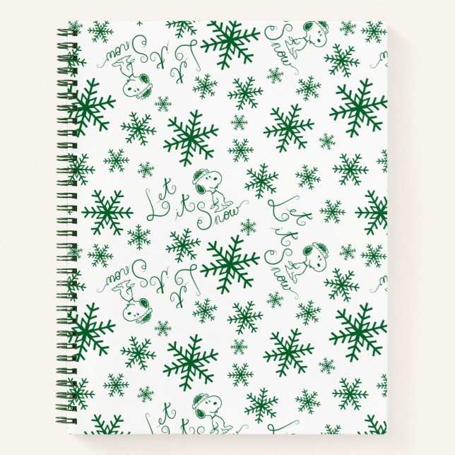 Erdnüsse | Weihnachts-Snoopy Let It Snow Pattern Notizbuch (Vorderseite)