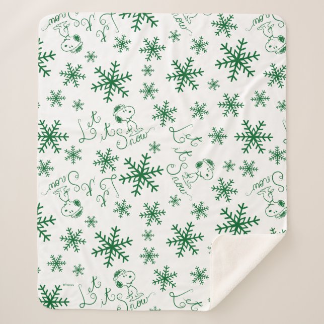 Erdnüsse | Weihnachts-Snoopy Let It Snow Pattern Sherpadecke (Vorderseite)