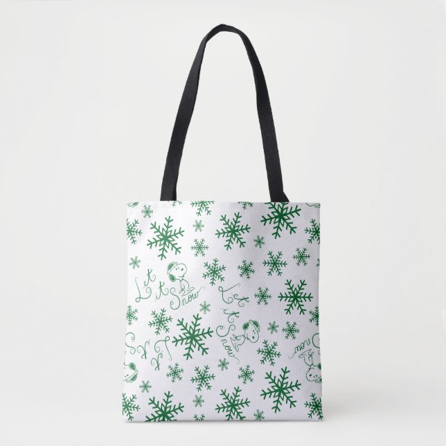 Erdnüsse | Weihnachts-Snoopy Let It Snow Pattern Tasche (Vorderseite)