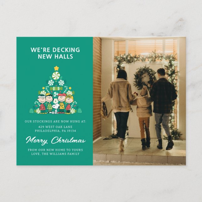 Erdnüsse | Weihnachtsbaum Peppermint Feiertagspostkarte (Vorderseite)