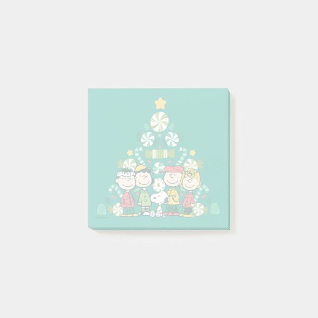 Erdnüsse | Weihnachtsbaum Peppermint Post-it Klebezettel (Vorderseite)