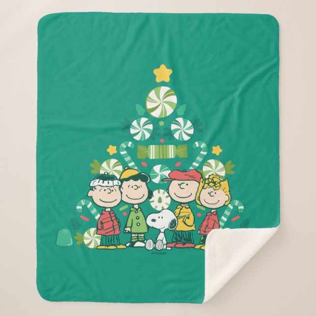 Erdnüsse | Weihnachtsbaum Peppermint Sherpadecke (Vorderseite)