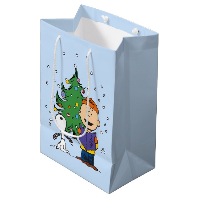 Erdnüsse | Weihnachtsverkehr Mittlere Geschenktüte (Vorderseite Schrägansicht)