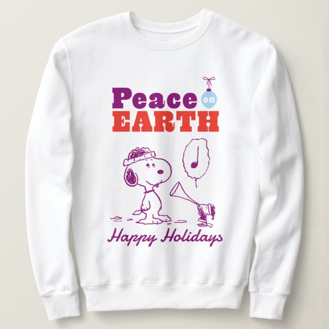 Erdnüsse | Weltfrieden Snoopy & Woodstock Sweatshirt (Design vorne)