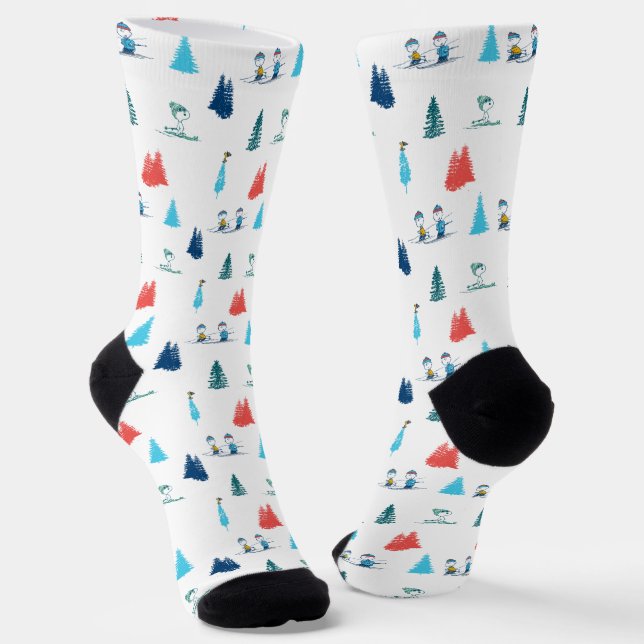 Erdnüsse | Winterskifahren der Pisten Muster Socken (Gewinkelt)