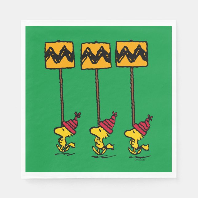 Erdnüsse | Woodstock & Friends Signature März Serviette (Vorderseite)