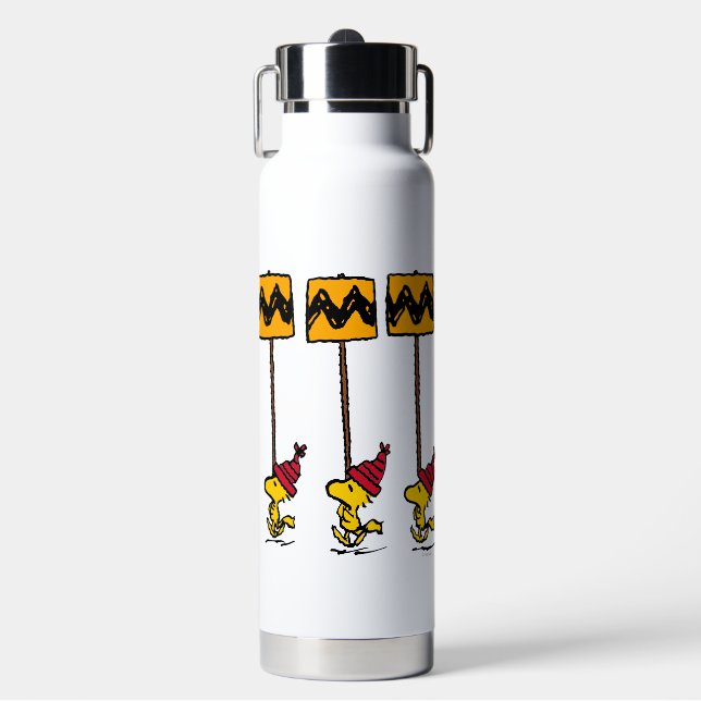 Erdnüsse | Woodstock & Friends Signature März Trinkflasche (Vorderseite)