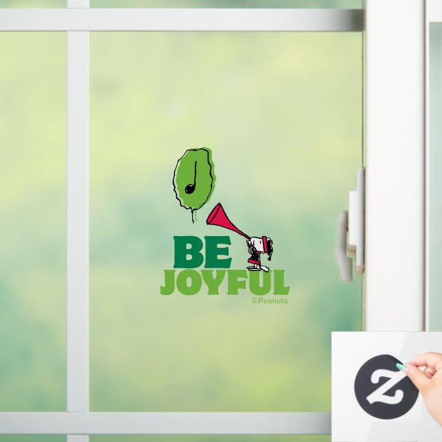 Erdnüsse | Woodstock Seien Sie froh Fensteraufkleber (Zuhause)