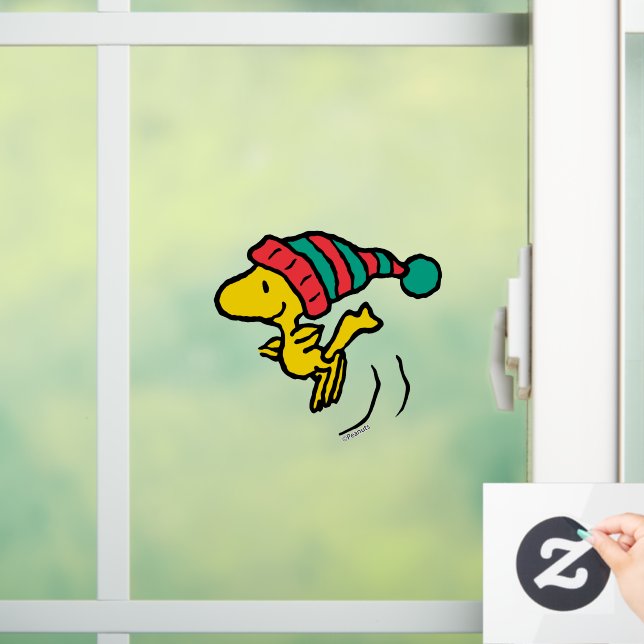 Erdnüsse | Woodstock Winter Beanie Cap Fensteraufkleber (Zuhause)