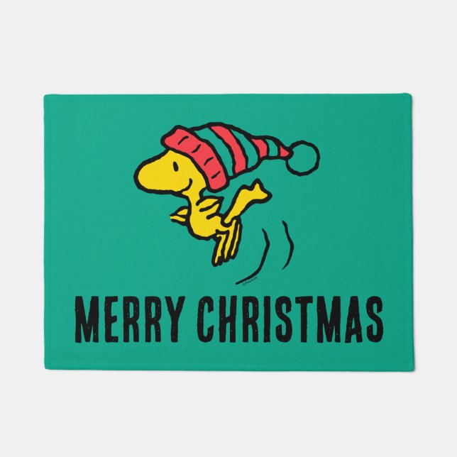 Erdnüsse | Woodstock Winter Beanie Cap Fußmatte (Vorderseite)