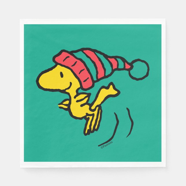 Erdnüsse | Woodstock Winter Beanie Cap Serviette (Vorderseite)