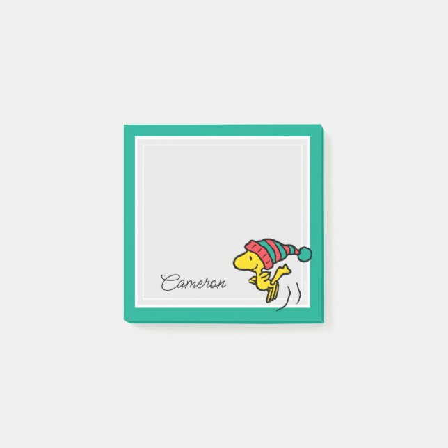 Erdnüsse | Woodstock Winter Beanie | Name hinzufüg Post-it Klebezettel (Vorderseite)
