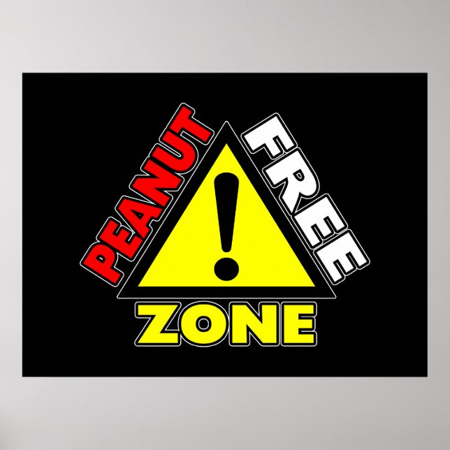 Erdnussfreie Zone (Erdnussallergie) Poster (Vorne)