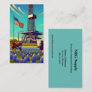 Erdöl- und Erdgasindustrie - amerikanische Flagge Visitenkarte