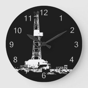 Erdölbohrungs-Anlage (weiße Zahlen) Große Wanduhr
