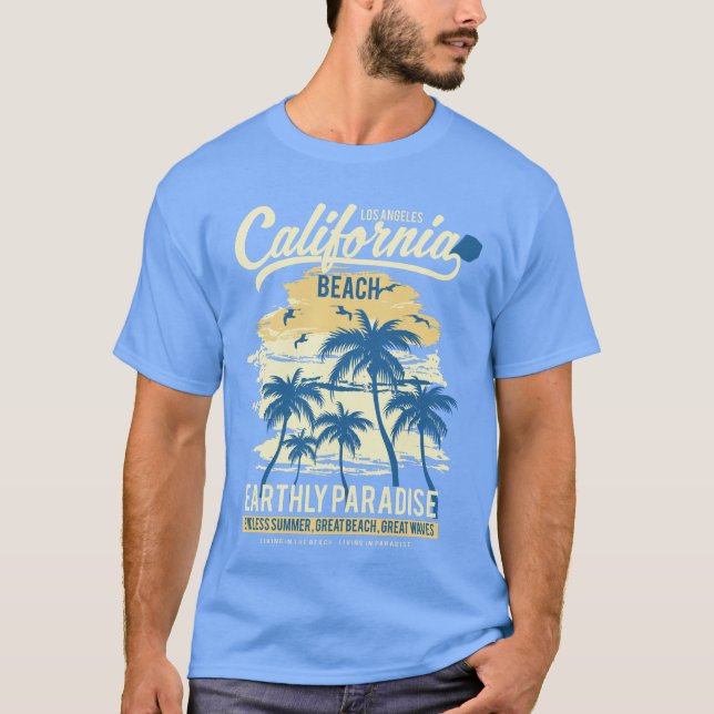 Erdparadies California Beach T-Shirt (Vorderseite)