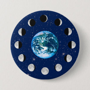 Erdphasen und Mondphasen, auf einem Hintergrund de Button