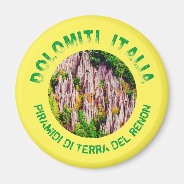 Erdpyramiden in Südtirol, Italien. Magnet (Vorne)