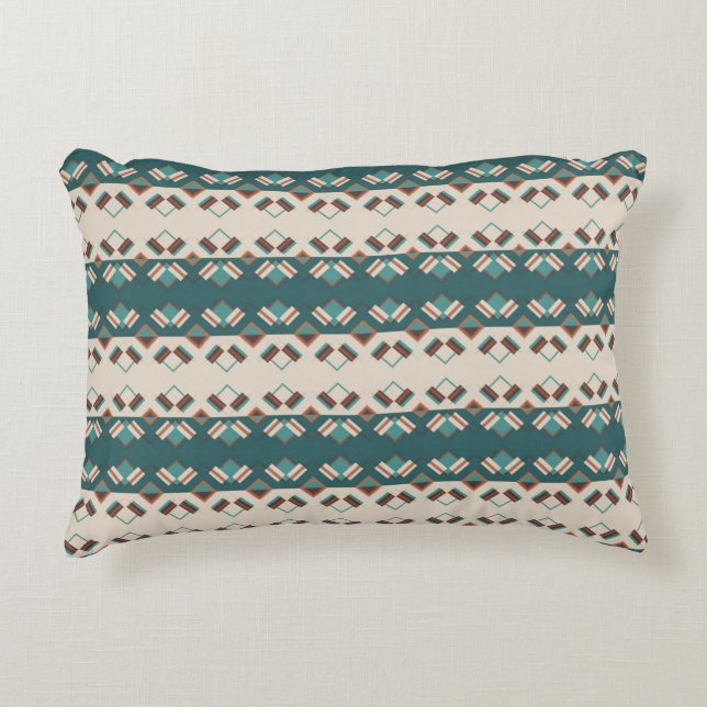 Erdraster Teal und Braun  Dekokissen (Vorderseite)