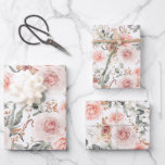 Erdrosa, botanisches Muster Geschenkpapier Set<br><div class="desc">Weiche, rosa und erdige Blume, in Packpapieren</div>