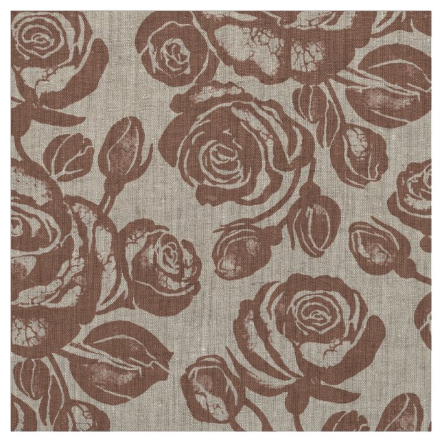Erdrose Mocca Stoff (Muster)