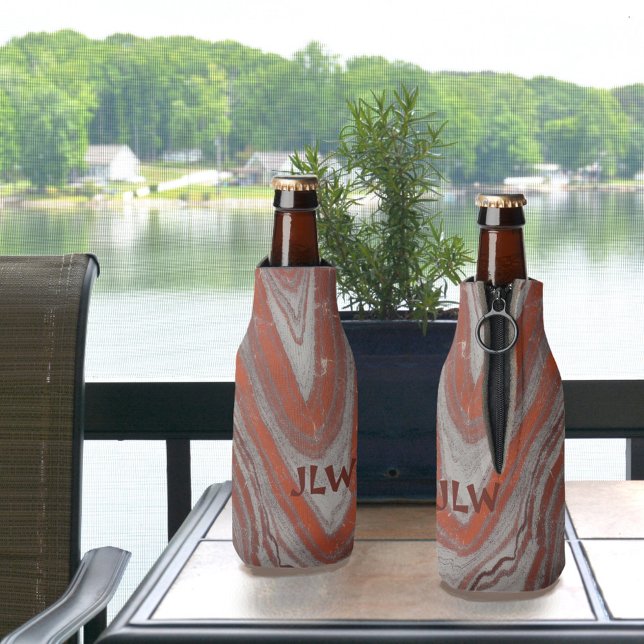 Erdrote und graue Mineralwellen Flaschenkühler (Von Creator hochgeladen)