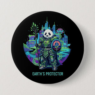 Erdschutz-Panda-Ritter Solarpunk Öko Button