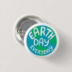ERDTAG JEDEN TAG Handlettered Planet Button