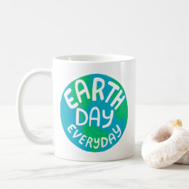 ERDTAG JEDEN TAG Handlettered Planet Kaffeetasse