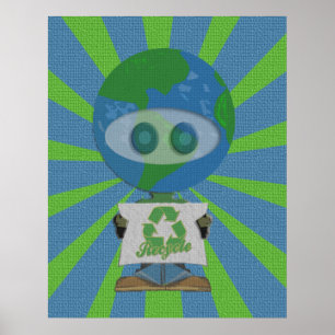 Erdtag recyceln Plakat-Kunst Poster