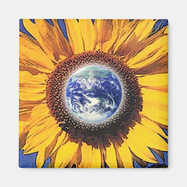 ERDTAG SONNENBLUME VON GREGORY GALLO MAGNET (Vorne)