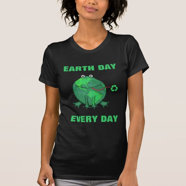 Erdtagesgrüner Frosch-T - Shirt (Vorderseite)