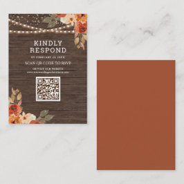 Erdthy Floral Wood Terracotta QR Code UAWG Wedding Begleitkarte