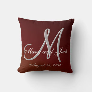 Erdton 3d Monogramm Rot Kissen