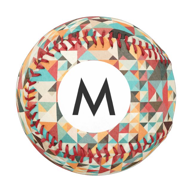 Erdton Geometrisches Muster Baseball (Vorderseite Links)