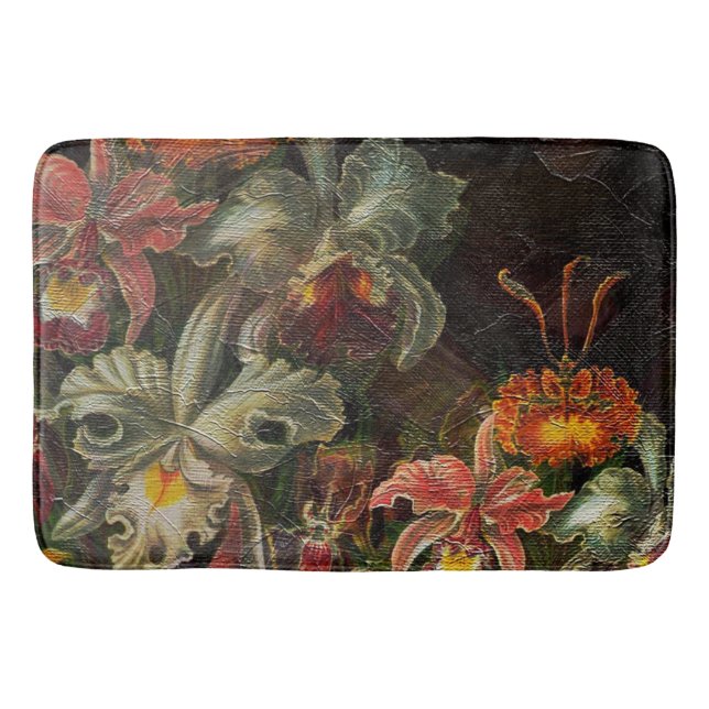 Erdton-Vintage Blumen Badematte (Vorderseite)